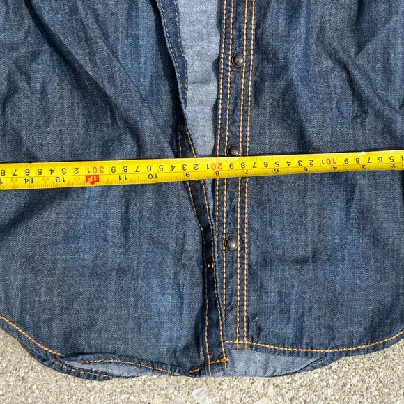 True Religion Georgia Blue Jean Jacket Denim XS. Orange Stitch - Picture 11 of 13